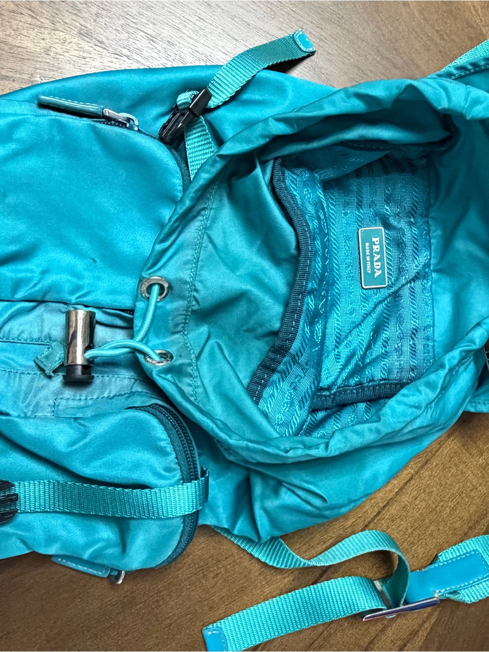Prada Teal Nylon Buckle Backpack - Picture 7 of 9